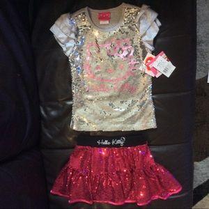 NWT Hello Kitty 2 piece Sequined Matching Set sz 6